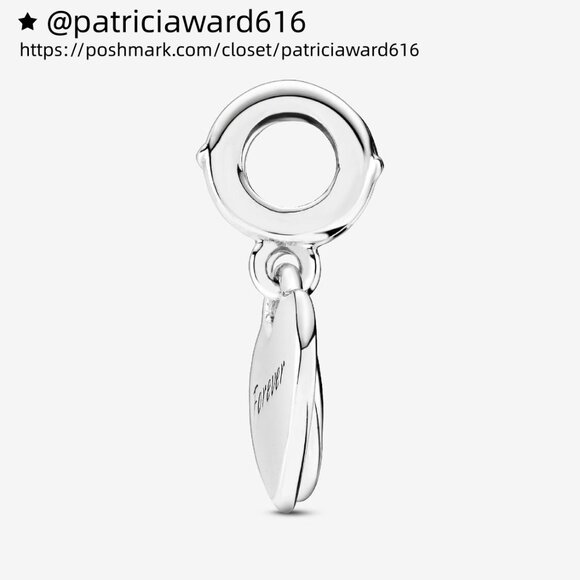 Pandora Double Heart Split Dangle Charm - Picture 3 of 5